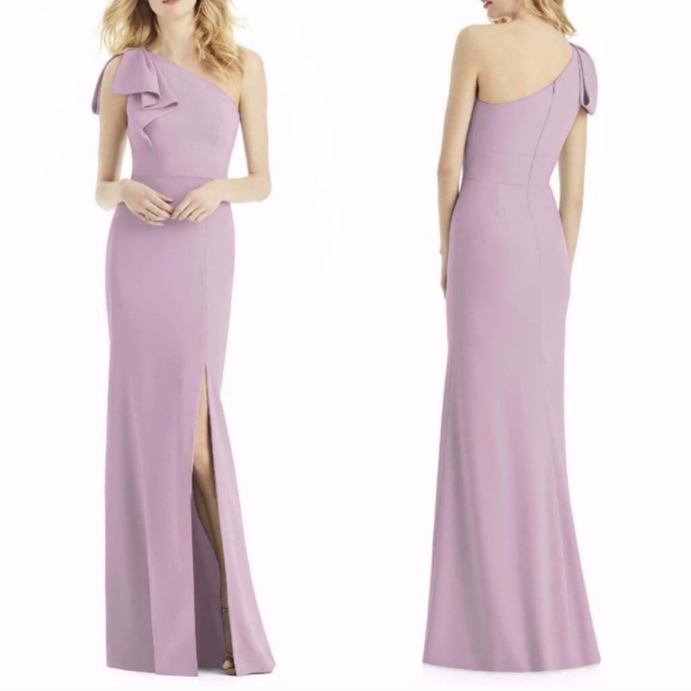 6769 AFTER SIX Rose CREPE Bow ONE SHOULDER GOWN